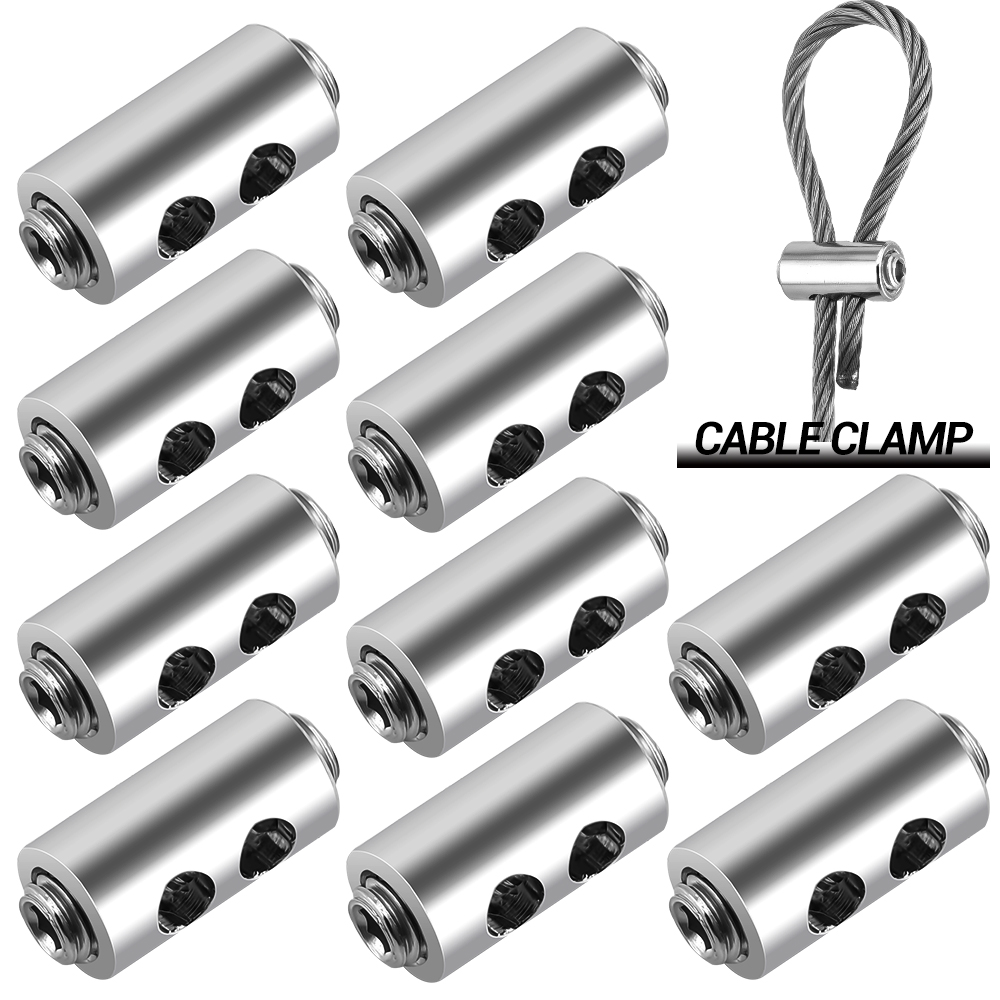 String Tension Clip - 10pcs 2/3mm Wire Rope Clamp Stainless