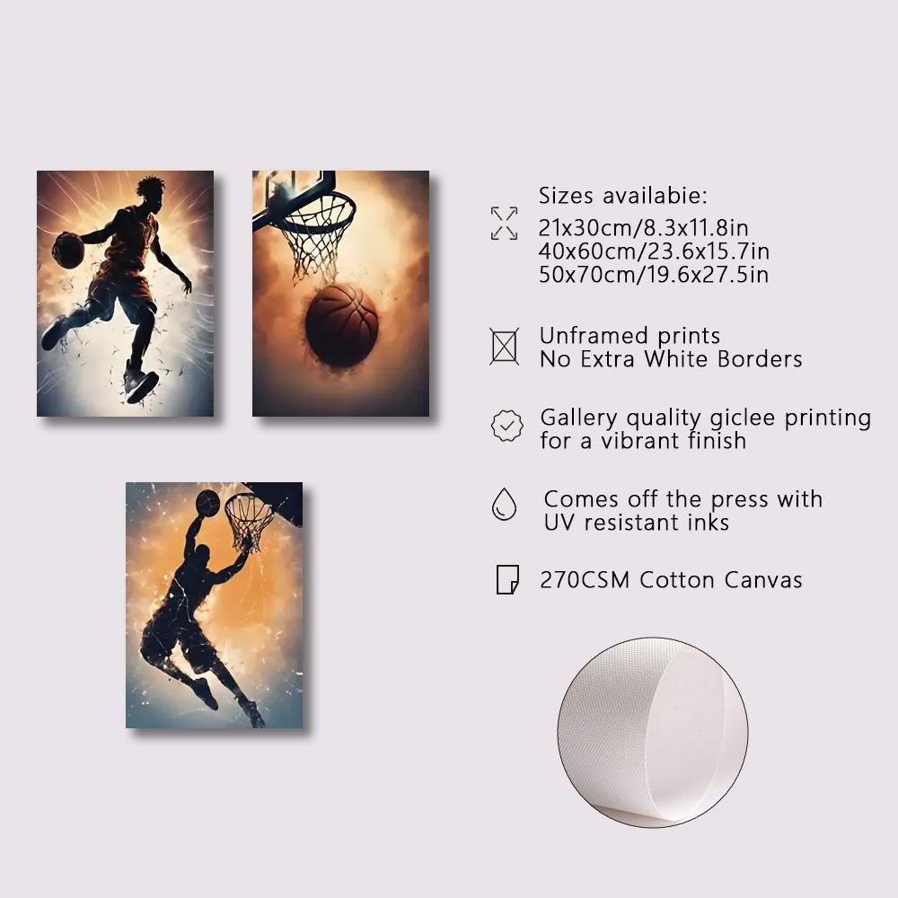 3pc Basketball Wall Art Pose C - đánh giá và giá Badminton Zone